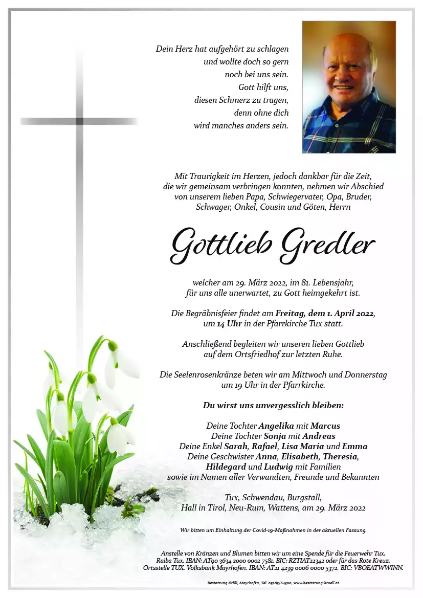 Parte von Gottlieb Gredler